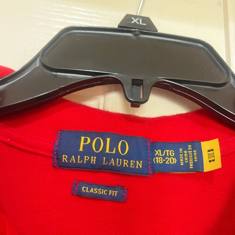 Polo Ralph Lauren Mens XL Classic Fit Short Sleeve‎ Red Rugby Pony